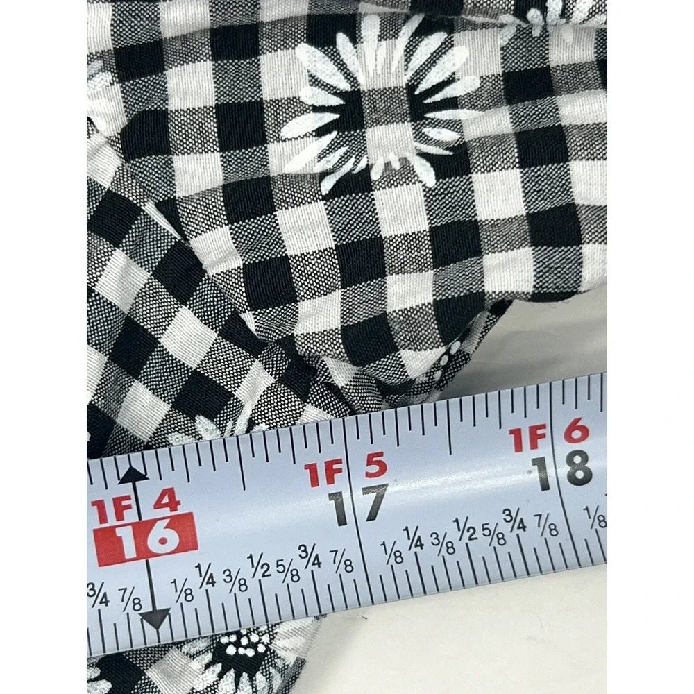 Self Contrast Black And White Floral Checkered Mini Dress Women's Size L NWT - Picture 8 of 9